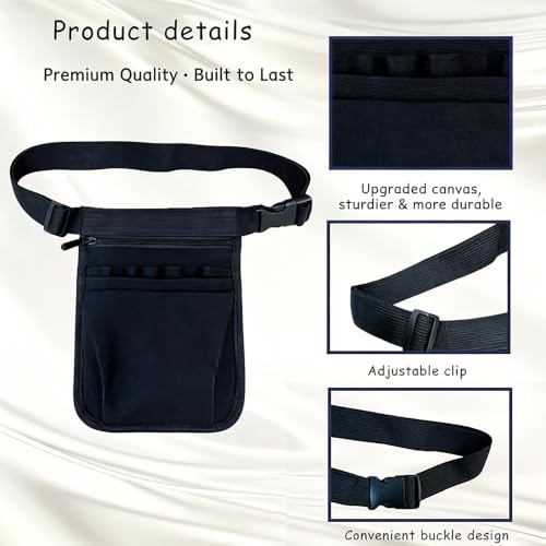 Server Apron, 9.84x7.32Inch Restaurant Waitress Accessories Bag - color: Black-upgraded