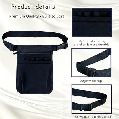 Server Apron, 9.84x7.32Inch Restaurant Waitress Accessories Bag - color: Black-upgraded