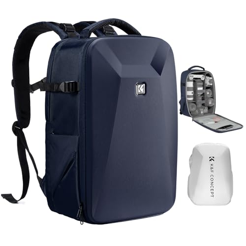 K&F CONCEPT Camera Backpack,Hardshell Photography DSLR Camera Bag - color: Deep Blue