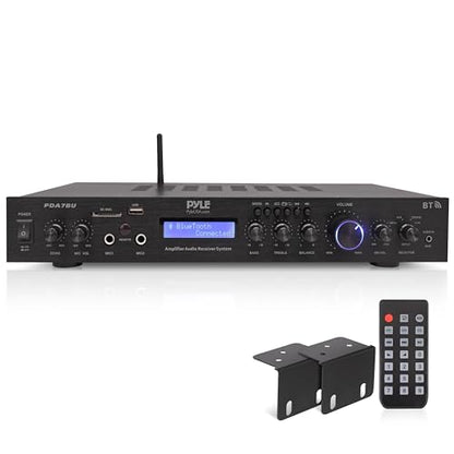 Pyle 5 Channel Rack Mount Bluetooth Amplifier Receiver - 200 Watt Home Theater Amp, Bluetooth Wireless Streaming, MP3/USB/SD/AUX, Digital ID3 LCD Display - PDA7BU.5