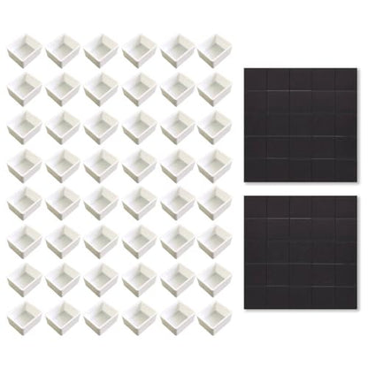 48Pcs Watercolor Half Pans Empty with Magnetic Stripe,Plastic Palette Tins - color: 48 Half Pans