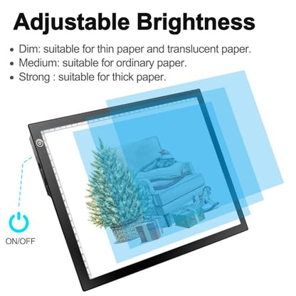 Rechargeable Drawing Board, Light Box Trace Pad Copy Table for Kids Gifts - color: BLACK, size: 10 x 15 inches