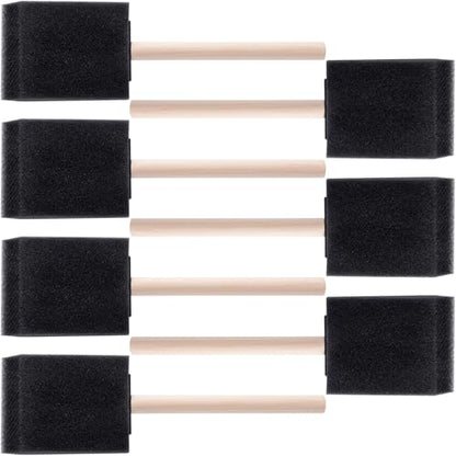 HINZIC 7 Pcs 2 inch Foam Paint Brush, Wood Handle Sponge Brushes - color: Black-2inch,7pcs
