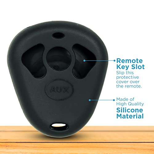 Keyless2Go Replacement for New Silicone Cover Protective Cases for Viper Python Remote 474T - Black - (2 Pack)