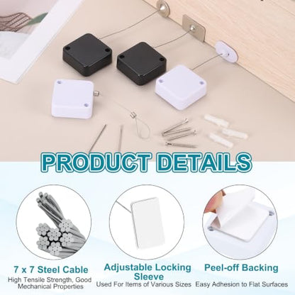 PATIKIL Retractable Remote Control Cable Tether 6.6ft /2M, White 1 Set - color: White, size: 6.6ft /2m