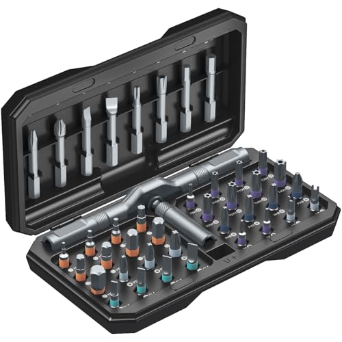 AMIR 42 in 1 Magnetic Screwdriver Set, DIY Ratchet Screwdriver Set Magnetic with Multi Bit, Precision Repair Tool Kit for Tools Home Improvement Computer Bicycle