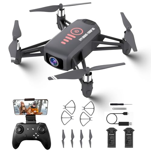 Mini Drone with Camera, Remote Control Drone for Ages 8-12 & Beginner - color: Grey