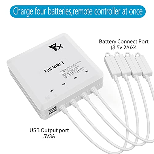 Hanatora Fast Battery Charger for DJI Mini 4 Pro, Mini 3 Pro Drone - 6 in 1 Rapid Multi Parallel Charging Hub Accessories