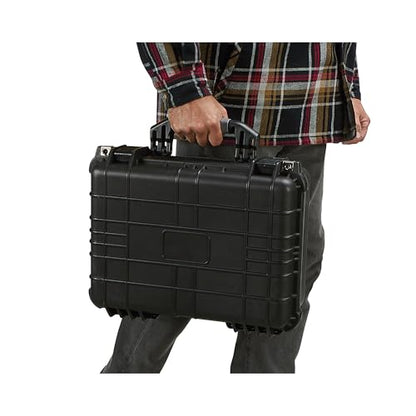 Strongway 16in. Plastic Waterproof Storage Case With Foam, Ammo Box, Fit Use of Drones, Camera, Equipments, Pistols - color: Black