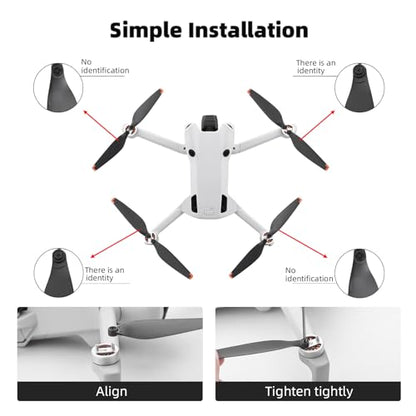 16Pcs Mini 4 Pro/Mini 3 Pro Propellers,For DJI Mini 4 Pro/Mini 3 Pro Accessories Quick-Release Replacement Blades Props Wings (Not compatible with DJI Mini 3)