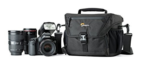 Lowepro LP37123, Nova 180 AW II Camera Bag, Waterproof, Customizable, Fits Pro-Depth DSLR with Lens, Compact Drone, 3-4 Additional Lenses, Flash, Black - color: Black