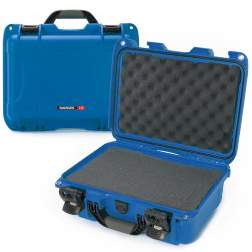 NANUK 915 Hard Case with Cubed Foam – Compact Waterproof Travel Camera Hard Case with Padded Dividers, 13.8” x 9.3” x 6.2” – Dustproof and Impact Resistant, Airline Carry-On Approved – Blue - color: Blue, size: Cubed Foam