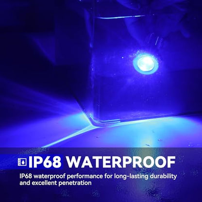 Marine LED Boat Interior Lights, 12V-24V, 4PCS Blue, IP68 - color: BLUE