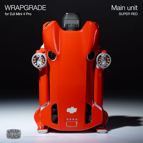 WRAPGRADE Skin Stickers Compatible with DJI Mini 4 Pro | Full Wrap (Super Red) - color: Super Red