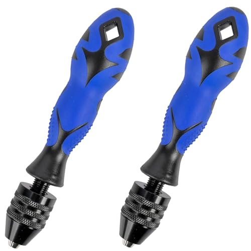 2Pcs Hand Vise Adjustable Pin Vise 0.8~6.5mm Hand Drill Tool for Wood, Jewelry, plastic model, Beads, Clay Etcs - size: 2 PCS(Pin Vise)