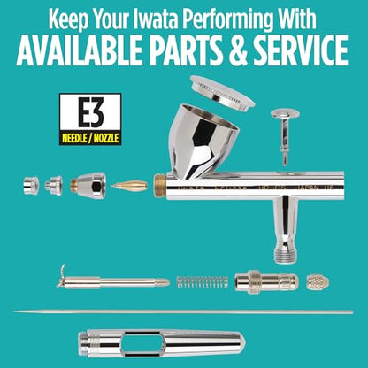 Iwata Eclipse HP-CS Airbrush - Gravity Feed Dual Action, High-Flow Atomization for Fine Detail to Wide Coverage – E3 Nozzle, 0.24 oz Cup – Ideal for Artists, Model Painting, Cosplay & More