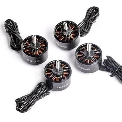 4320 350KV Brushless Motor for 13 Inch FPV Drone, CW Thread, High Torque Long Range Motor for Cinematic & Payload Drones, Compatible with 6S-12S, 19mm Mounting (4pcs)