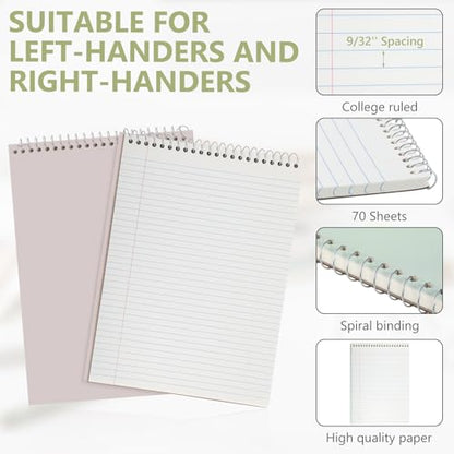 Resurhang 6 Pack Office Steno Pads, Fresh Tone, Classic Style - color: Fresh Tone, style: Classic Style