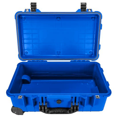 Eylar 22" Carry-On Travel Roller Gear, Camera, Drones, Tools, Equipment Hard Case Waterproof with Foam (Blue) - color: Blue