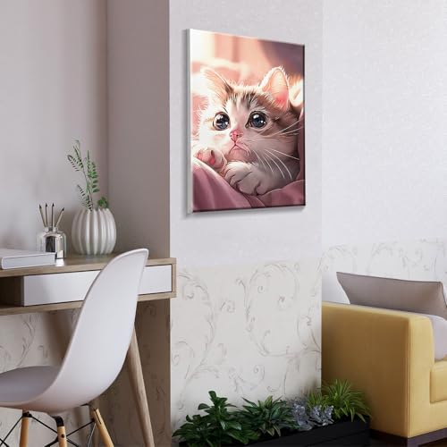 ATDMS Cat Paint by Numbers Kit for Adults with Frame, 8x12 Inch - color: Cat 237