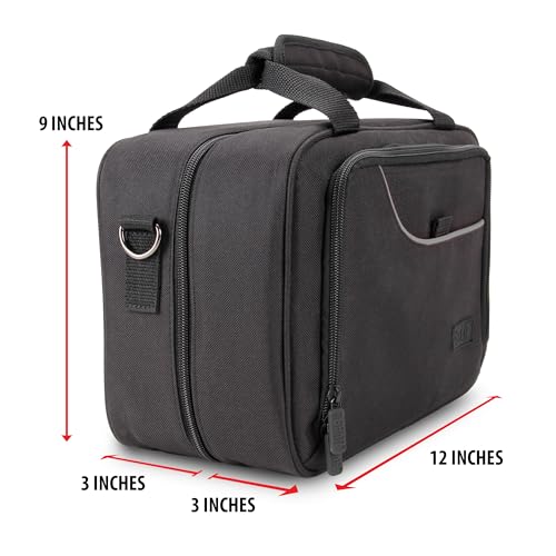 USA GEAR Drone Carrying Case - Drone Bag with Adjustable Dividers and Storage Pockets - Compatible with Yuneec Breeze, DJI Mavic Pro 2 & More - Fits Drone, Controller, Batteries and Propellers - Black - color: Black