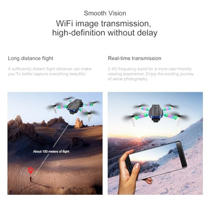 ikaufen E99 Drone Single camera,No Screen Control Camera for Adults RC Drone With 480P Dual Camera WiFi FPV Foldable Quadcopter Aircraft +1 Battery (E99 No Screen Control Black) - size: E99 Single Camera Black