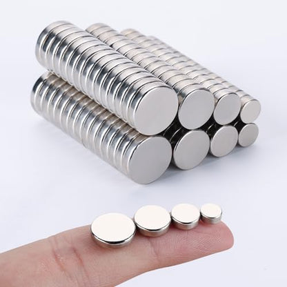 RHINOCATS 120Pcs Small Magnets for Crafts，4 Different Size,Mini Round Magnet,Multi-Use for Fridge,DIY, Office, Hobbies, and Science - size: mixed 120Packs