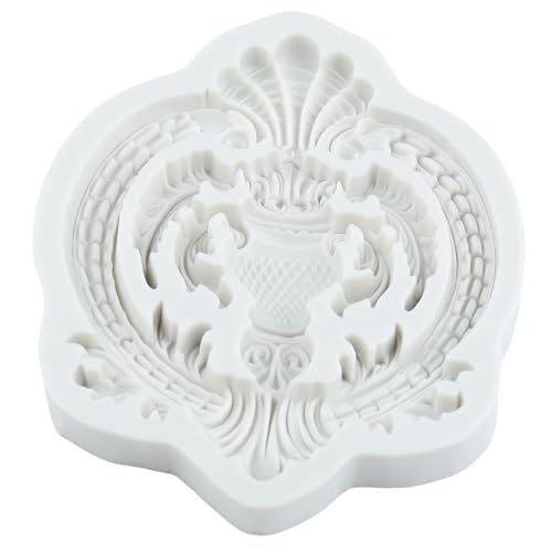 Baroque Scroll Lace Polymer Clay Mold Relief Flower Silicone Molds - color: Style R