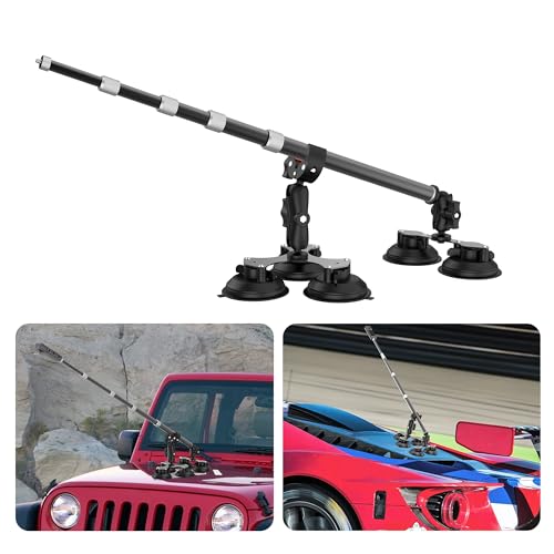 Five Suction Car Mount for Insta360 X6 with Locking Invisible Selfie Stick