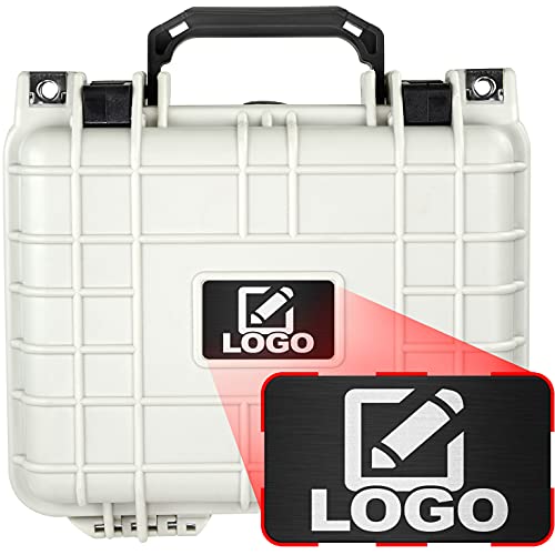 Eylar Small 10.62" Deep Gear, Equipment, Hard Camera Case with Custom Logo Plate, Waterproof with Foam TSA Standards, Lockable for Cameras, Lenses, Drones, Gear (White) - color: White
