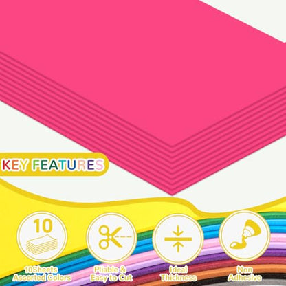 10 Pack Eva Foam Sheets Craft 8 x 12 inch (Peach Pink) - color: Peach Pink