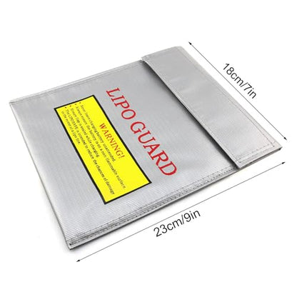 Lithium Battery Explosion-Proof Bag High Temperature Storage Protective Bag Safe Flame Retardant Multi-Functional Fireproof Bag 18 * 23cm Silver 1PCS - color: Silver