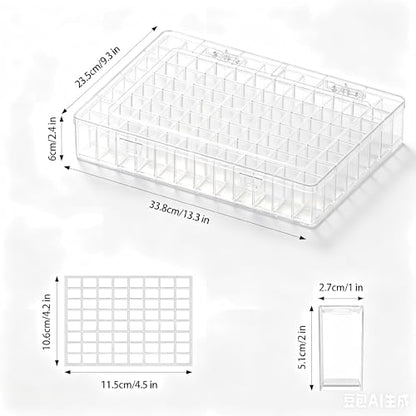 Newly Upgraded Transparent Large Capacity Diamond Painting Storage Containers,96 Grid Craft Organizers and Storage, Suitable for Nail Art, Necklaces, Bead Storage Containers - style: 96 large bottle