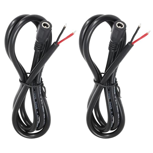 2Pcs 3FT 16AWG DC5.5mm x 2.5mm Female Power Pigtails Cable - style: DC5525 Female
