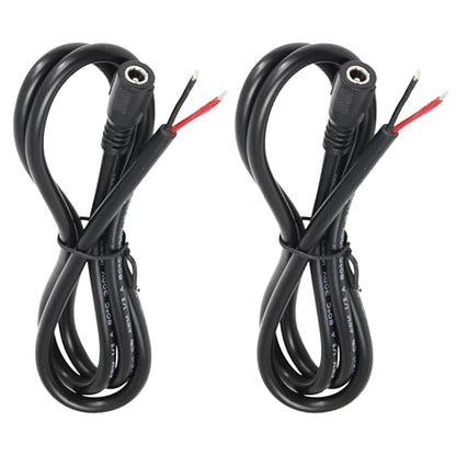 2Pcs 3FT 16AWG DC5.5mm x 2.5mm Female Power Pigtails Cable - style: DC5525 Female