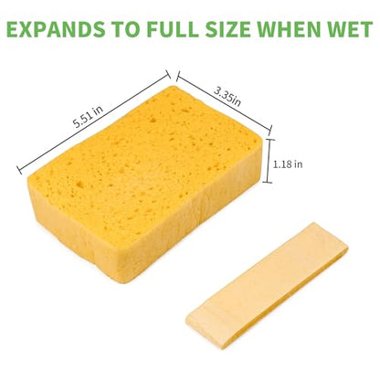 4 Pack Compostable Thicker Pop-Up Sponges - Expanding, Non-Scratch, Plant-Based Dish Cellulose Sponges Car Wash Sponge
