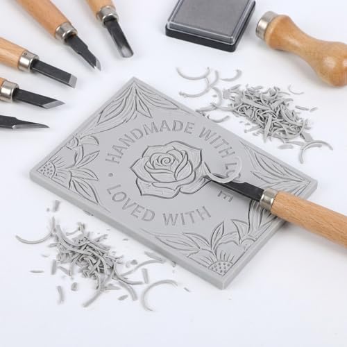 SGHUO 8pcs 4"x6" Gray Rubber Linoleum Blocks for Printmaking - color: Gray