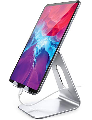 Lamicall Tablet Stand Holder for Desk - Adjustable Stand for 4-13" Tablets - color: Silver