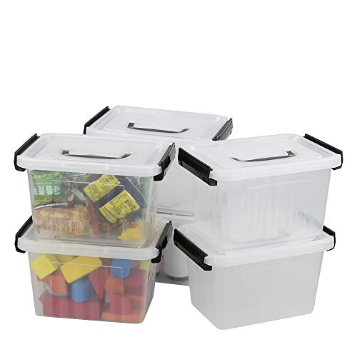Asking Small Plastic Latching Box, Lidded Storage Bins, 6 Packs, 3 Quart - size: 3 L