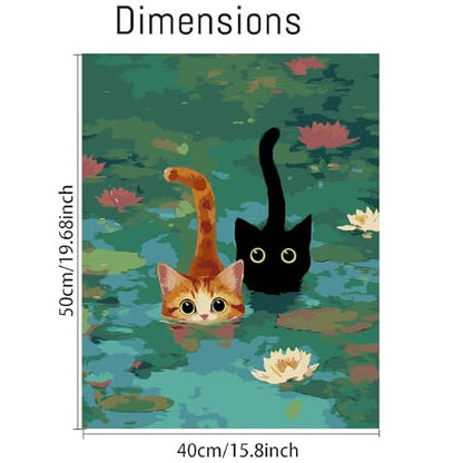 VIGEGU Black Cat Paint by Numbers Kit for Adults Beginner 16x20 Inch - color: MT6062