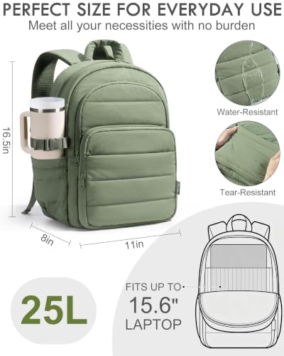 Bagstellar Laptop Backpack for Women, Lightweight College Travel Backpack - color: Sage Green