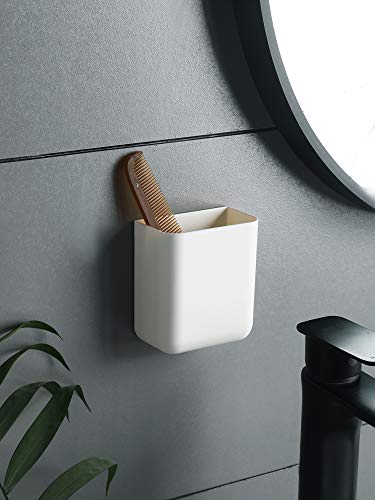 T-H-See Remote Holders Wall Mount Hole Free, Self-Adhesive Storage Box, Pen Holder (2 Pack)