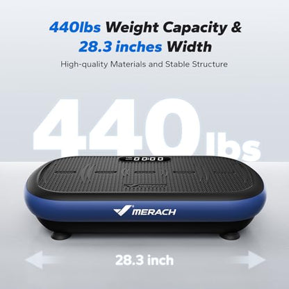 Merach CV40 Curved Vibration Plate Exercise Machine with 440lbs Capacity - color: Blue