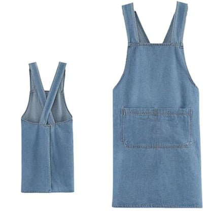 Adult Cross Back Apron, Stain Resistant Cotton Apron with Pockets ﻿ - color: A