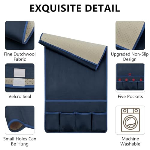 Remote Control Holder for Armchair Caddy, Remote Holder with 5 Pockets - color: Blue-A, size: 35"x18"