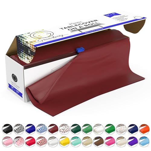 Grandipity Plastic Table Cloth Roll - 54in x 300 Ft. Table Cover Burgundy - color: Burgundy, size: 3600" x 54" (Rectangular)