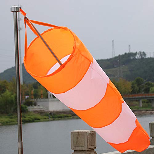 OUKENS 31 inch Windsock, High-Visibility, Heavy-Duty Outdoor Wind Measurement Grade Rip-Stop Nylon Wind Sock with Reflective Belt, for Airport/Farm/Park/Helipad, No Pole