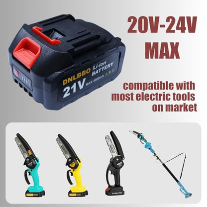 Mini Chainsaw Battery, 21v Lithium Battery - 4.0 Ah Battery with Electric Quantity Display, Include Charger Adapter, Suitable for Cordless Powe - size: 4000mAH