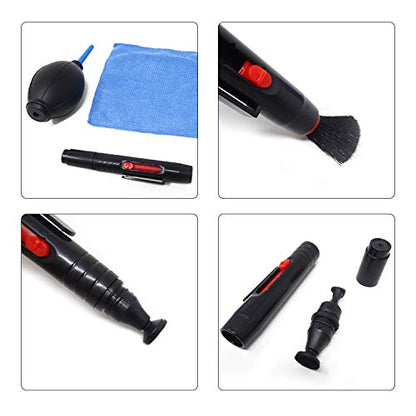 Honbay 3-in-1 Camera Cleaning Kit: Air Blower, Cloth, Pen - Black Silicone for Optics