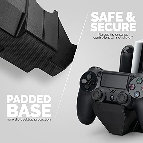 BRAINWAVZ Dual Game Controller & Storage Desktop Holder, Universal Design for Xbox ONE PS5 PS4 PC Gamepads, Reduce Clutter, UGDS-01 - color: 2 Controllers & Remotes Black
